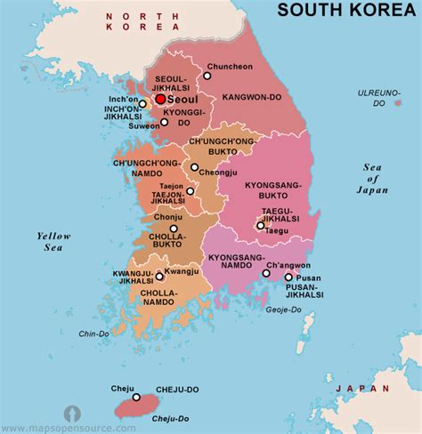 quantos estados tem na coreia do sul